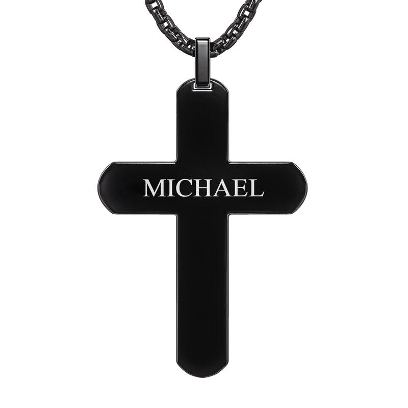 Pingente de cruz de diamante Black Ice