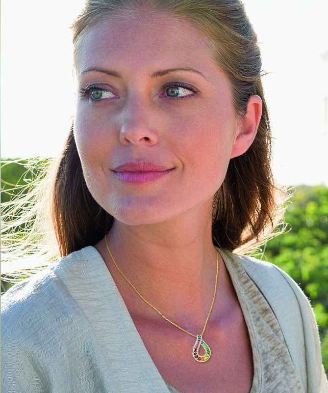 Pingente de gota de arco-íris