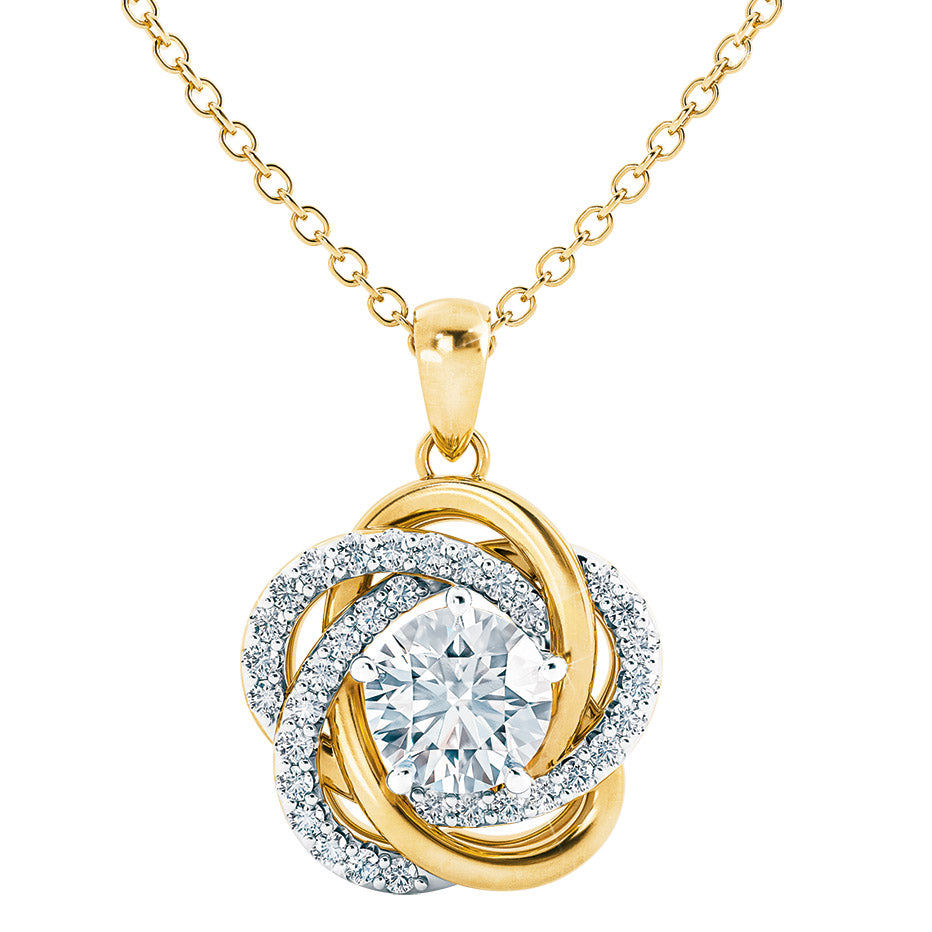 Pingente de nó de amor com brincos a condizer GRÁTIS