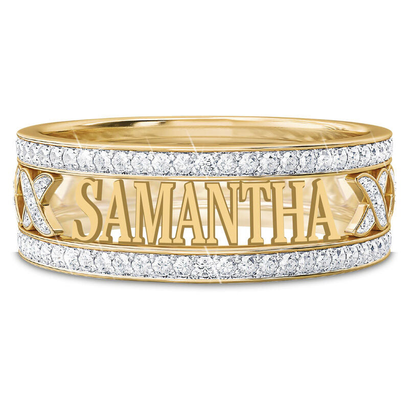 Anel personalizado com beijo de diamante