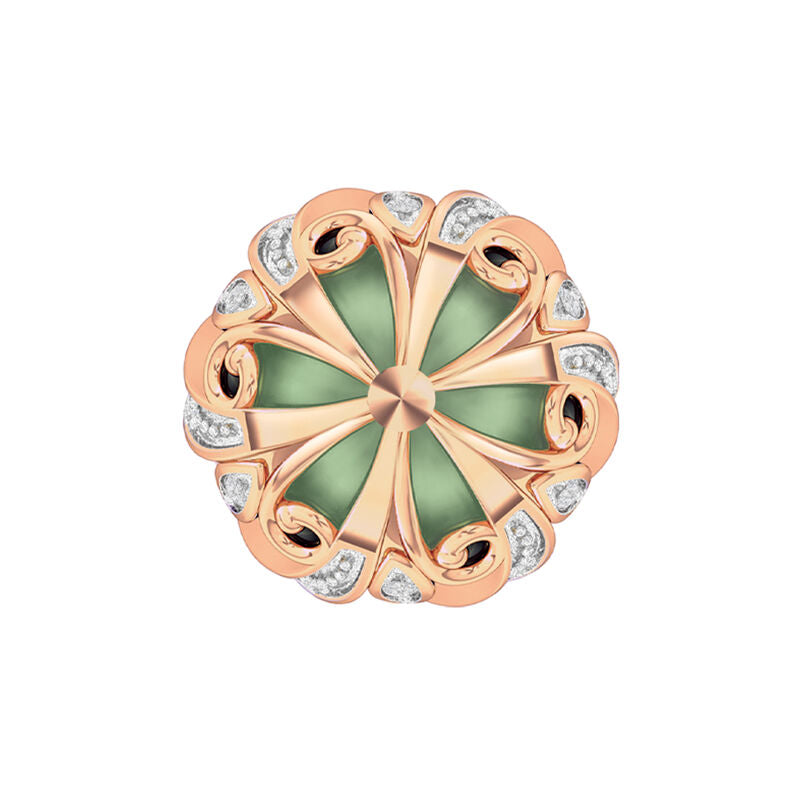 Colar de cobre com diamantes e jade
